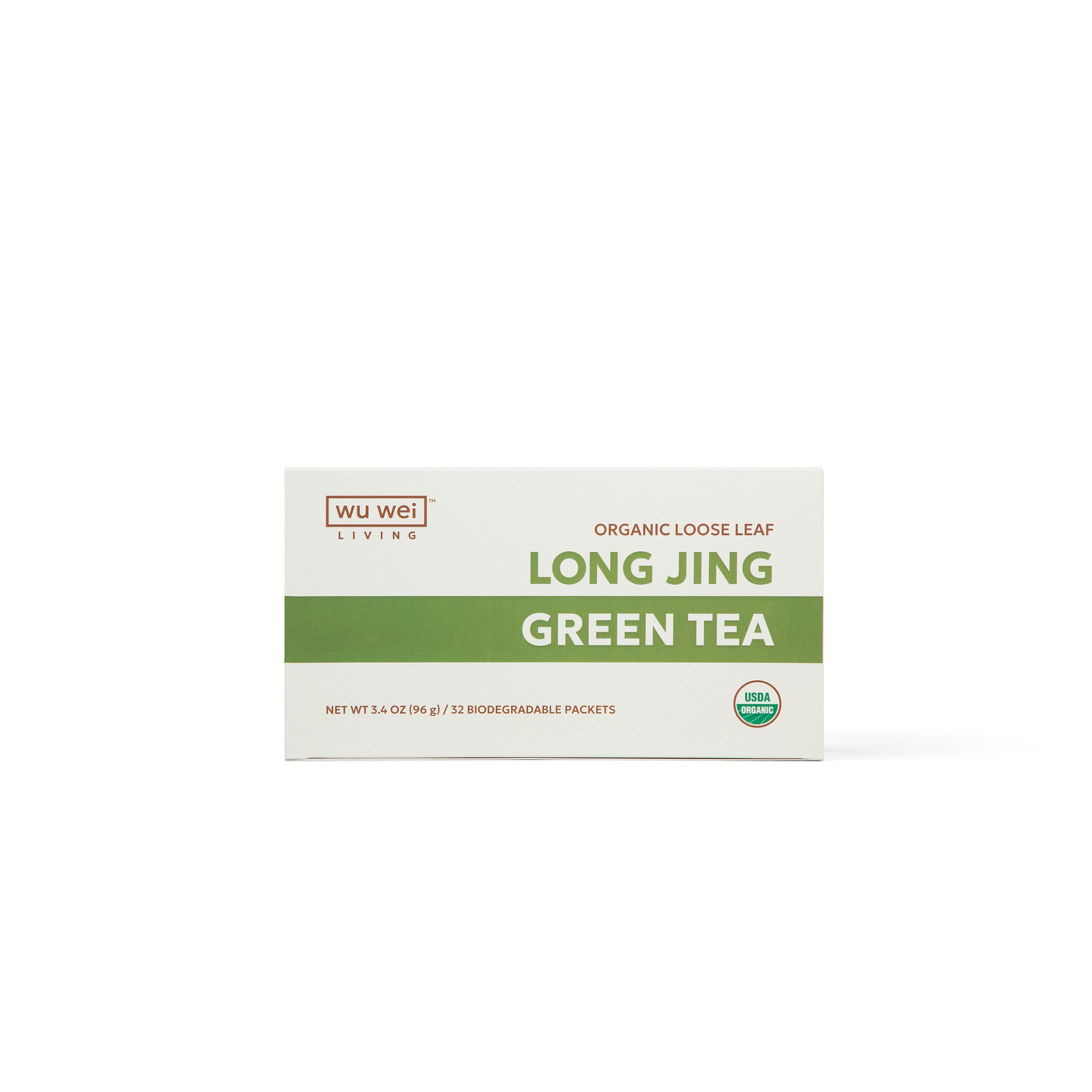 Organic Loose Leaf Long Jing Green Tea Box (32 Pack)