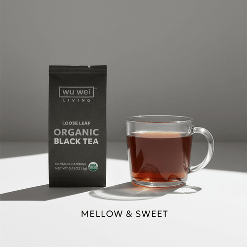 Organic Loose Leaf black Tea, Mindful living, Single serve travel tea packet