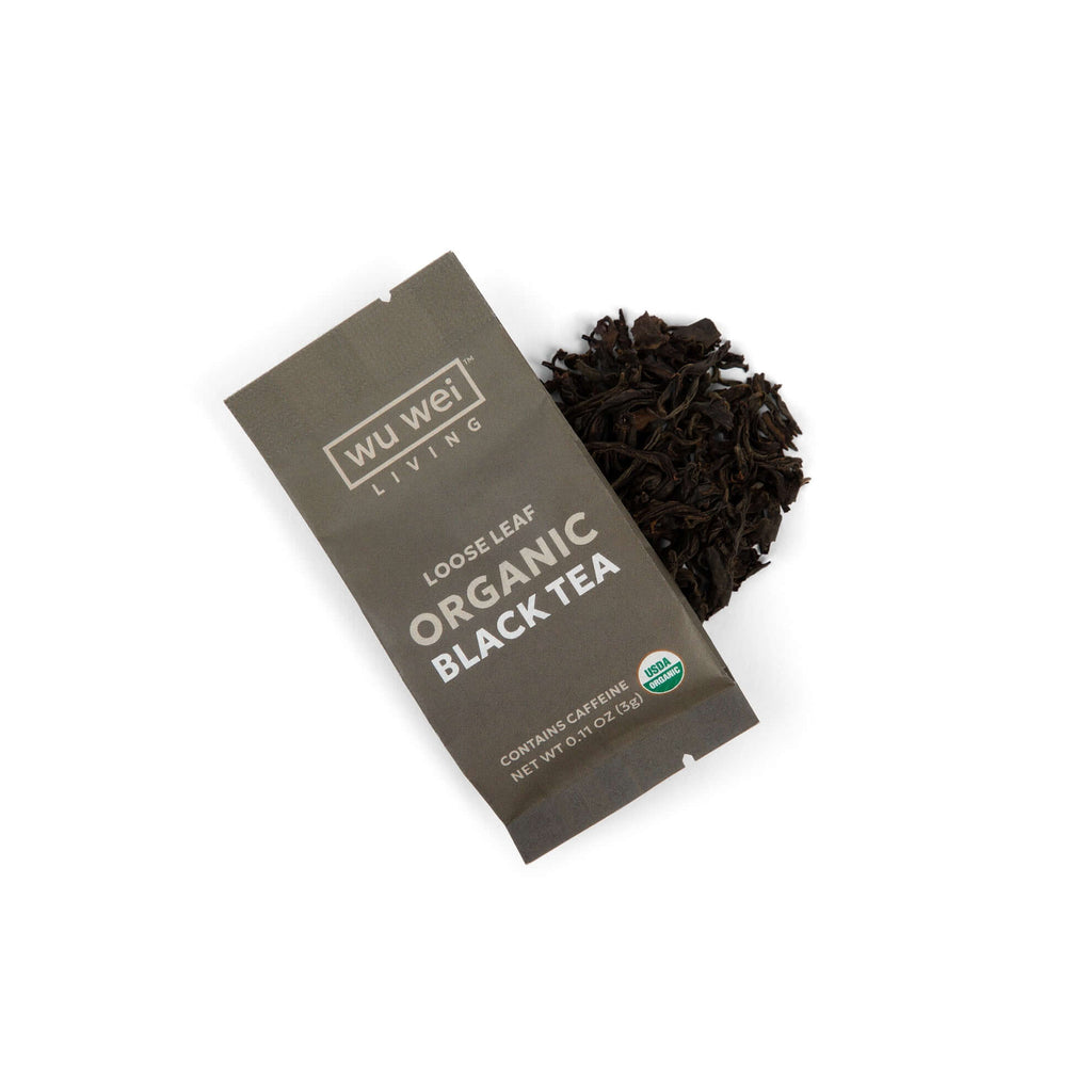 Organic Loose Leaf black Tea, Mindful living, Single serve travel tea packet