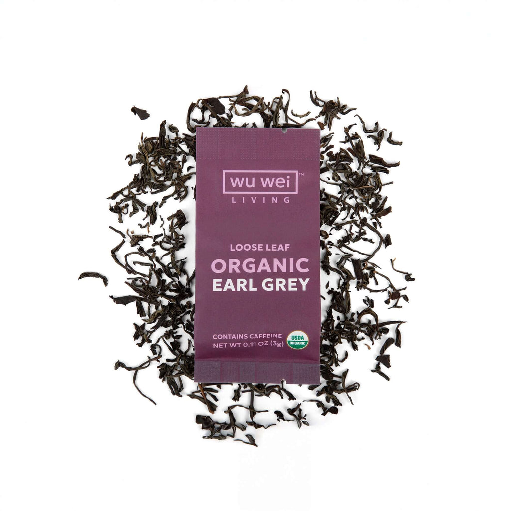 Organic Loose Leaf Earl Grey Tea, Mindful living, Single serve travel tea packet