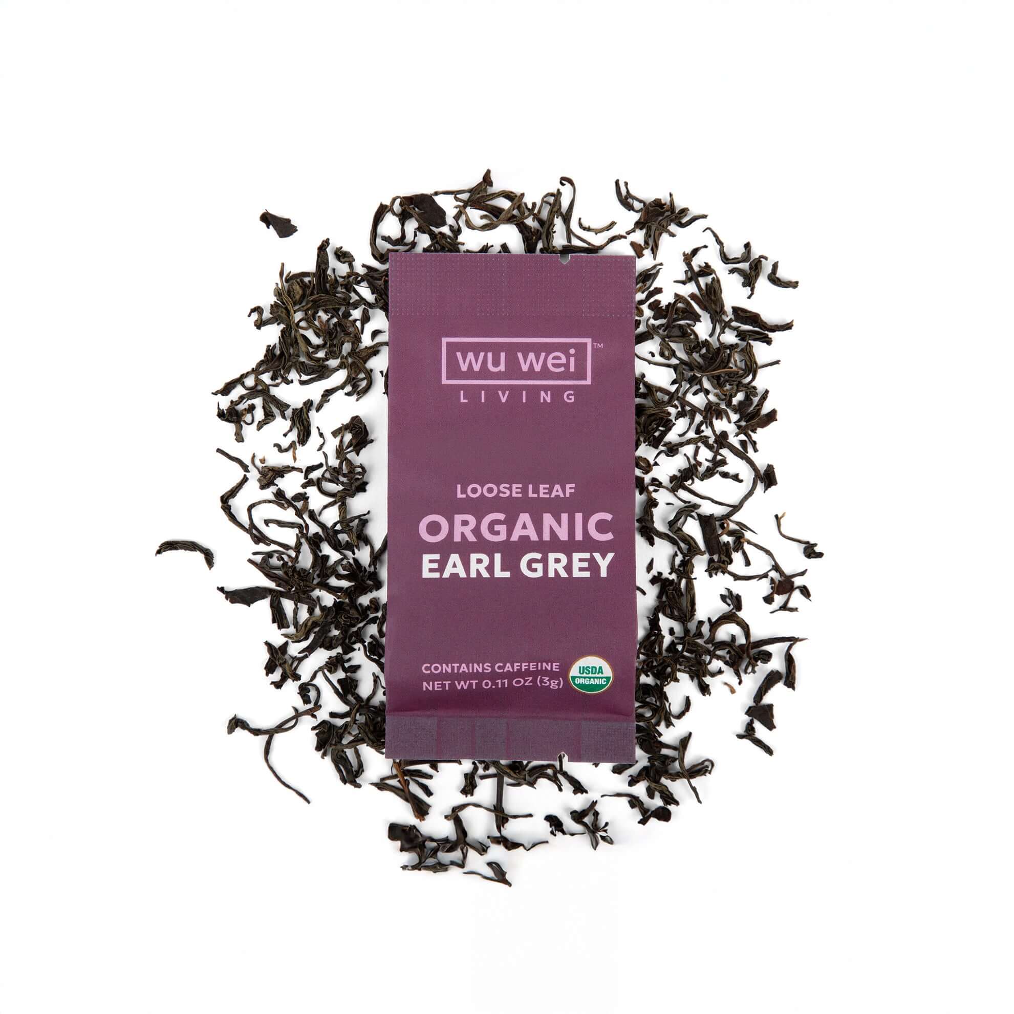 Organic Loose Leaf Earl Grey Tea, Mindful living, Single serve travel tea packet
